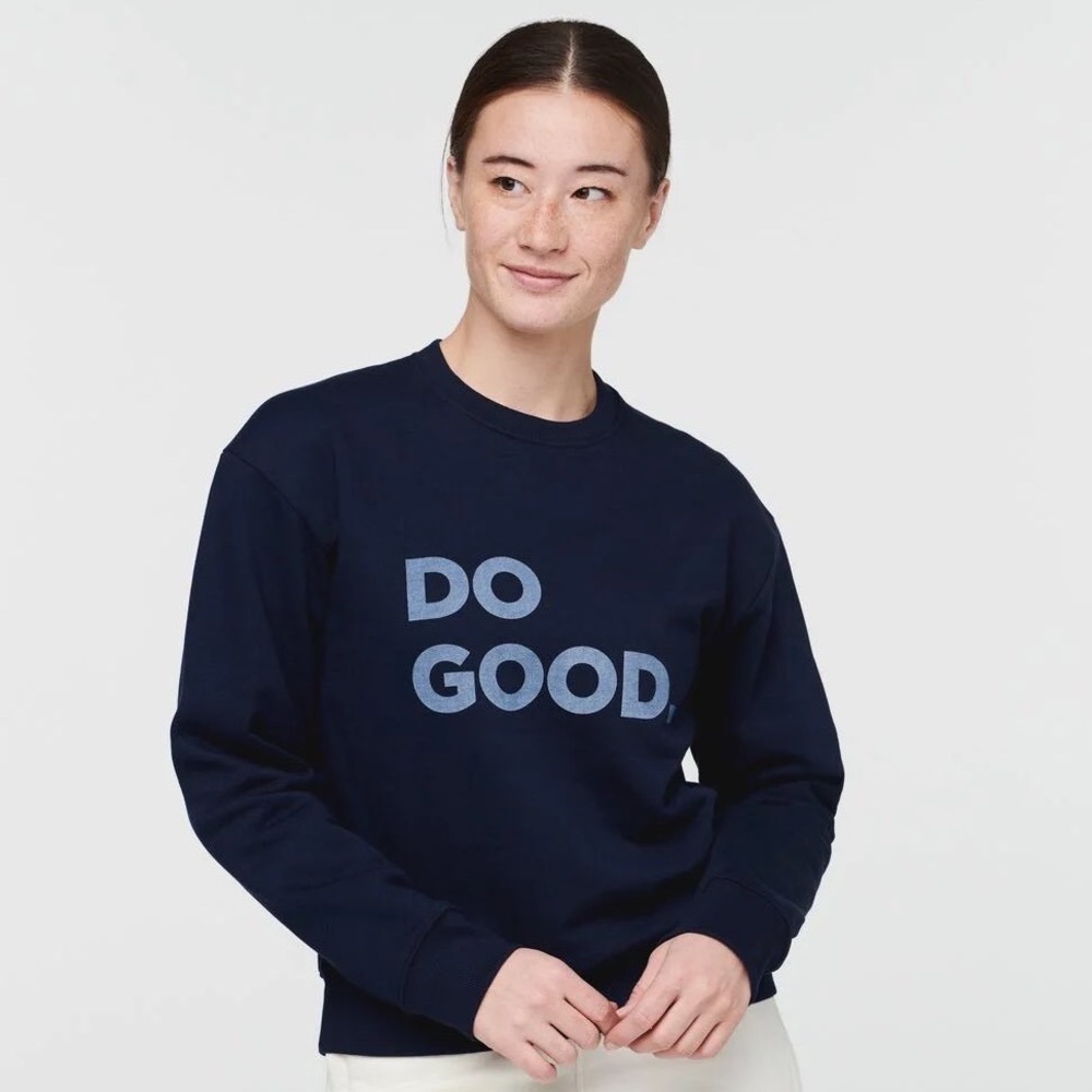 Cotopaxi Do Good Crewneck Sweatshirt Navy Blue Women Small Organic Cotton Blend
